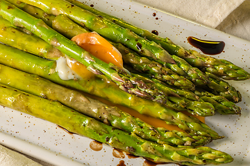 Image showing Asparagus cooked with egg 