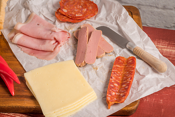 Image showing Francesinha on plate preparations