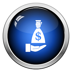 Image showing Hand Holding The Money Bag Icon