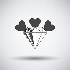 Image showing Diamond With Hearts Icon