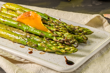 Image showing Asparagus cooked with egg 