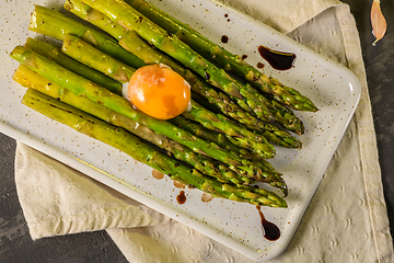 Image showing Asparagus cooked with egg 