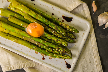 Image showing Asparagus cooked with egg 