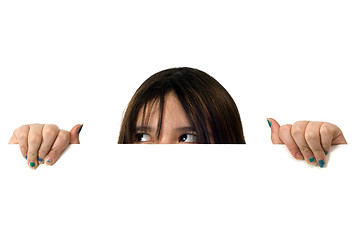 Image showing Girl Peeking