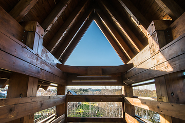 Image showing Bird observation tower interior