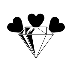 Image showing Diamond With Hearts Icon