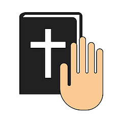 Image showing Hand On Bible Icon