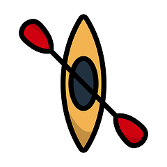Image showing Icon Of Kayak And Paddle