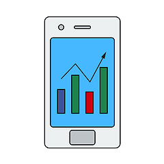 Image showing Smartphone With Analytics Diagram Icon