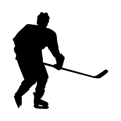 Image showing Hockey Player Silhouette