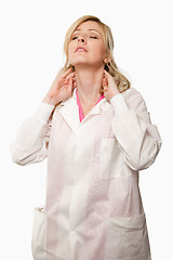 Image showing Doctor with neck pain