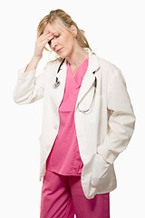 Image showing Lady doctor with headache
