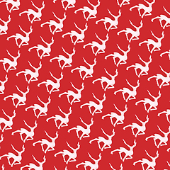 Image showing Christmas Reindeer Pattern on Red Background