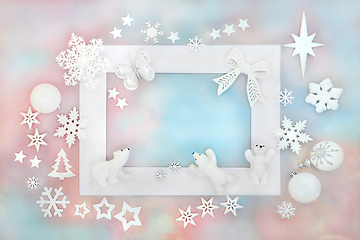 Image showing Fantasy North Pole Theme Christmas Background Frame