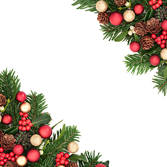 Image showing Happy Christmas Festive Background Border