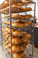 Image showing Fresh bread inside of a bakery