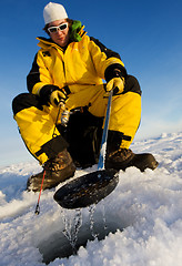 Image showing Winter fisherman
