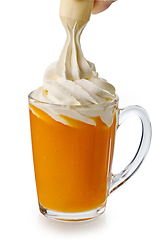 Image showing glass of pumpkin latte