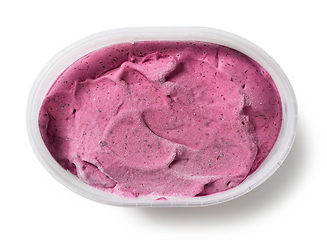 Image showing box of homemade black currant ice cream