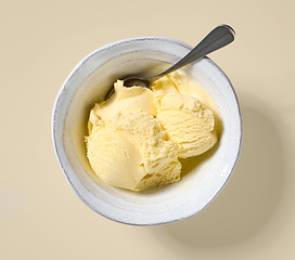 Image showing bowl of vanilla ice cream