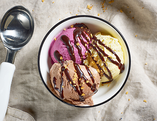 Image showing bowl of various ice cream