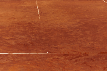 Image showing A close up picture of the tennis court with marked lines