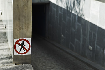 Image showing Forbidden to pedestrians