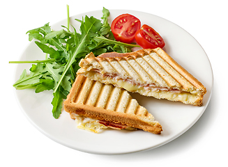 Image showing ham and cheese toast