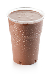 Image showing  chocolate milkshake in plastic take away cup