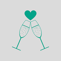 Image showing Champagne Glass With Heart Icon