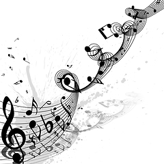 Image showing Grunge Musical Notes Design
