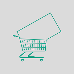 Image showing Shopping Cart With TV Icon