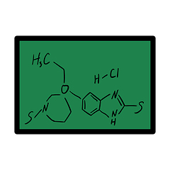 Image showing Icon Of Chemistry Formula On Classroom Blackboard
