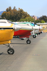 Image showing Row of Airplanes