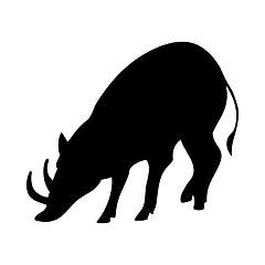 Image showing Babirusa Forest Pig Silhouette