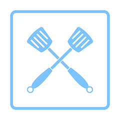 Image showing Crossed Frying Spatula