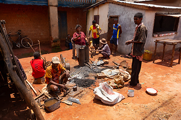 Image showing Malagasy couple runs a blacksmithing business in Mandoto, Madagascar