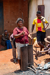 Image showing Malagasy couple runs a blacksmithing business in Mandoto, Madagascar