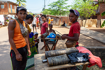 Image showing Street vendors selling 