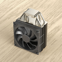 Image showing CPU air cooler with five heat pipes