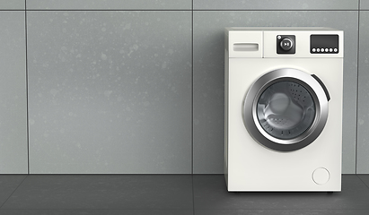 Image showing Washing machine in the bathroom