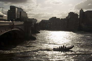 Image showing Dramatic lighting on River Thames