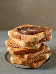 Image showing stack of toasted bread slices