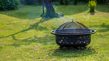 Image showing fireplace in garden