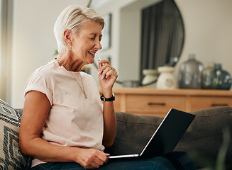 Image showing Covid, laptop and woman does home test in nose swab for results, treatment and online medical advice. Telehealth, coronavirus and female consulting virtual or remote for health, illness and sickness.