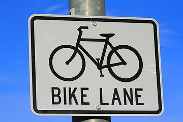 Image showing Bike Lane Road Sign