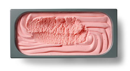 Image showing fresh pink strawberry ice cream