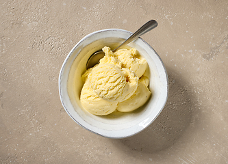 Image showing bowl of vanilla ice cream