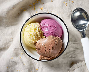 Image showing bowl of assorted ice cream