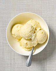 Image showing bowl of vanilla ice cream